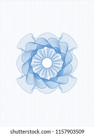 Light blue rosette. Linear Illustration.