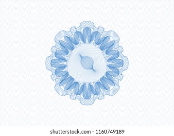 Light blue rosette. Linear Illustration.