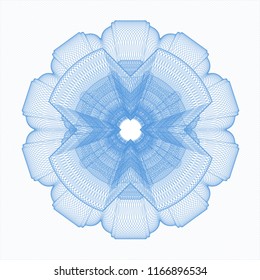 Light blue rosette. Linear Illustration.