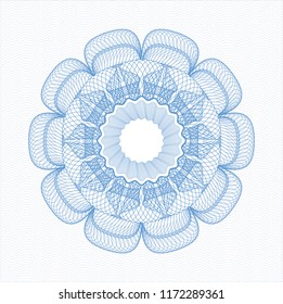 Light blue rosette. Linear Illustration.