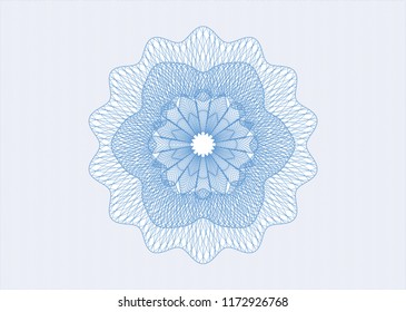 Light blue rosette. Linear Illustration.