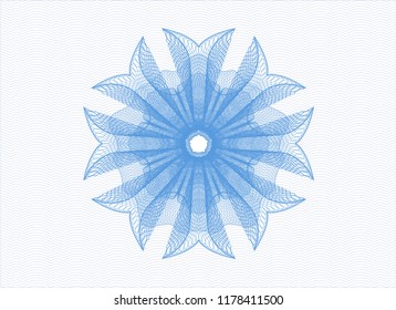 Light blue rosette. Linear Illustration.