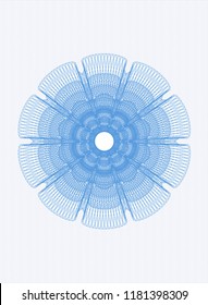 Light blue rosette. Linear Illustration.