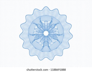 Light blue rosette. Linear Illustration.