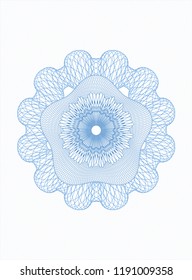 Light blue rosette. Linear Illustration.