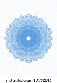  Light blue rosette. Linear Illustration.