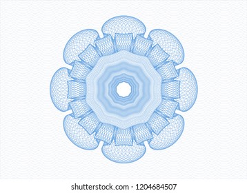 Light blue rosette. Linear Illustration.