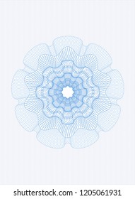 Light blue rosette. Linear Illustration.