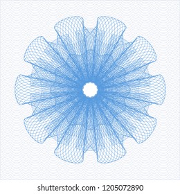 Light blue rosette. Linear Illustration.