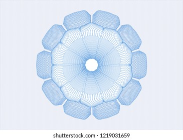 Light blue rosette. Linear Illustration.