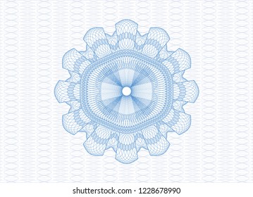 Light blue rosette. Linear Illustration.