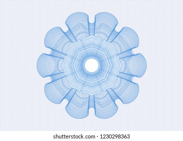 Light blue rosette. Linear Illustration.