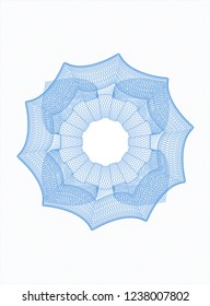 Light blue rosette. Linear Illustration.