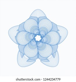 Light blue rosette. Linear Illustration.