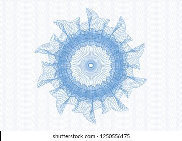 Light blue rosette. Linear Illustration.