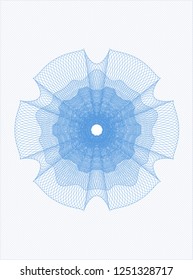 Light blue rosette. Linear Illustration.