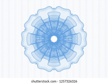 Light blue rosette. Linear Illustration.