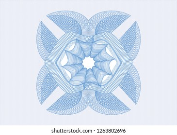 Light blue rosette. Linear Illustration.