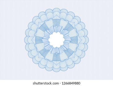 Light blue rosette. Linear Illustration.