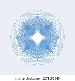Light blue rosette. Linear Illustration.