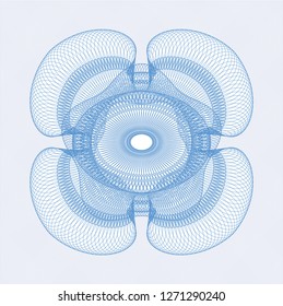 Light blue rosette. Linear Illustration.