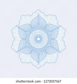 Light blue rosette. Linear Illustration.