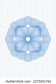 Light blue rosette. Linear Illustration.