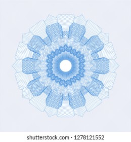 Light blue rosette. Linear Illustration.