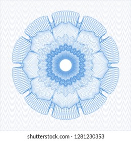 Light blue rosette. Linear Illustration.