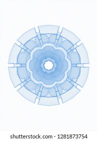 Light blue rosette. Linear Illustration.