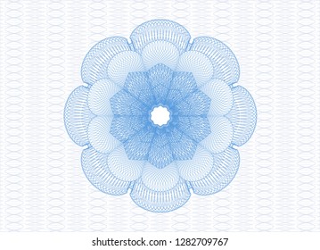Light blue rosette. Linear Illustration.