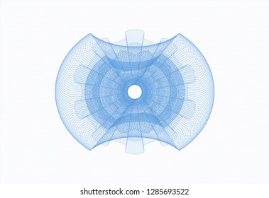 Light blue rosette. Linear Illustration.
