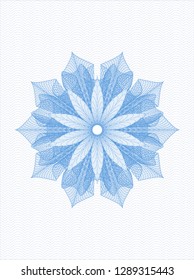 Light blue rosette. Linear Illustration.