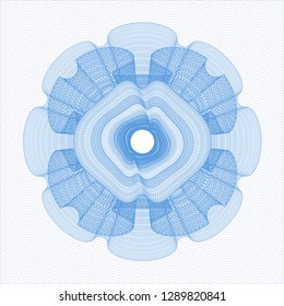 Light blue rosette. Linear Illustration.
