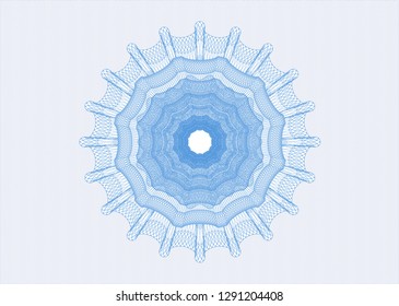 Light blue rosette. Linear Illustration.