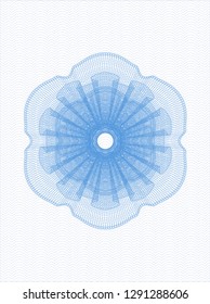 Light blue rosette. Linear Illustration.
