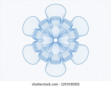 Light blue rosette. Linear Illustration.