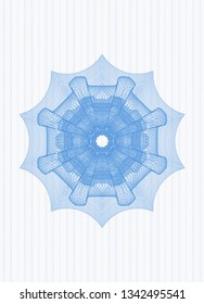 Light blue rosette. Linear Illustration.