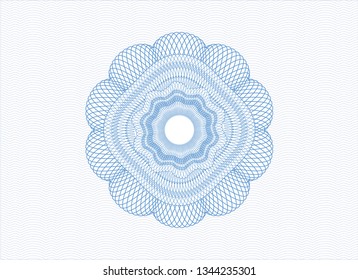 Light blue rosette. Linear Illustration.