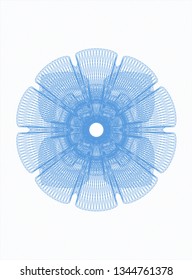 Light blue rosette. Linear Illustration.