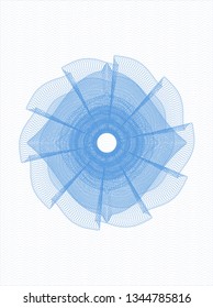 Light blue rosette. Linear Illustration.