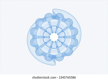 Light blue rosette. Linear Illustration.