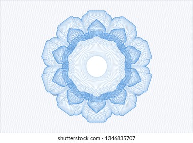 Light blue rosette. Linear Illustration.