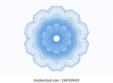Light blue rosette. Linear Illustration.