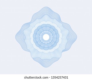  Light blue rosette. Linear Illustration.