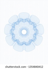 Light blue rosette. Linear Illustration.
