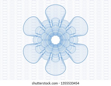 Light blue rosette. Linear Illustration.
