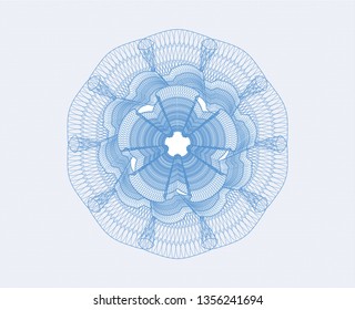 Light blue rosette. Linear Illustration.