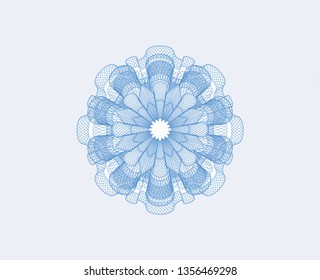 Light blue rosette. Linear Illustration.
