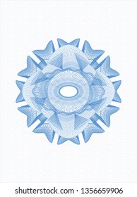 Light blue rosette. Linear Illustration.